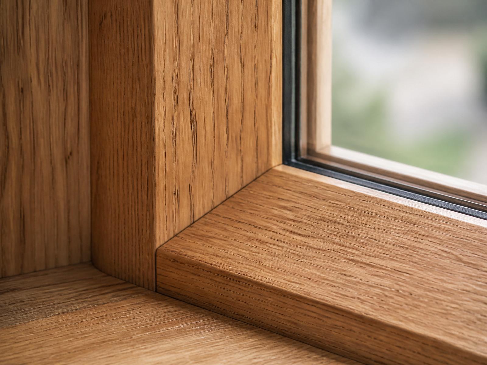 Detail houten kozijn